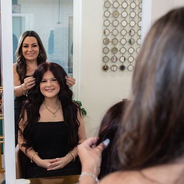 Sew-In Hair Extensions Installation by Gloss Salon & Co in Prosper, Texas