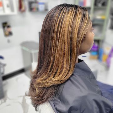 Sewn install by Sag Bleu Salon in Baltimore, Maryland